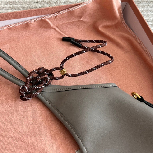IVY TOTE BAG 35 IN GRAY CALFSKIN