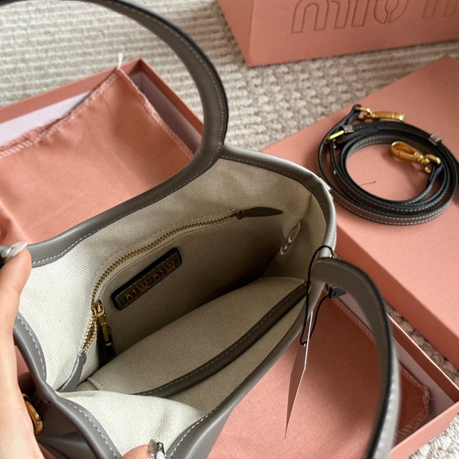 IVY SMALL TOTE BAG 22 IN GRAY CALFSKIN