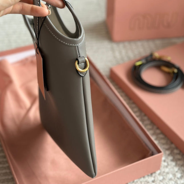IVY SMALL TOTE BAG 22 IN GRAY CALFSKIN