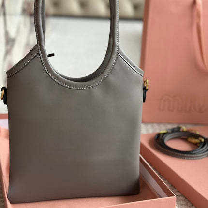 IVY SMALL TOTE BAG 22 IN GRAY CALFSKIN