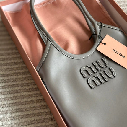 IVY SMALL TOTE BAG 22 IN GRAY CALFSKIN