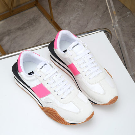 TOM FORD SNEAKERS IN WHITE AND PINK SUEDE 432124