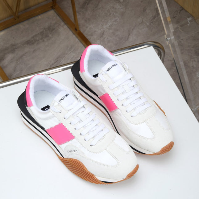 TOM FORD SNEAKERS IN WHITE AND PINK SUEDE 432124