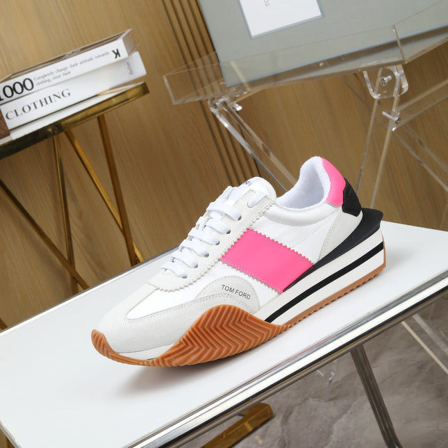 TOM FORD SNEAKERS IN WHITE AND PINK SUEDE 432124
