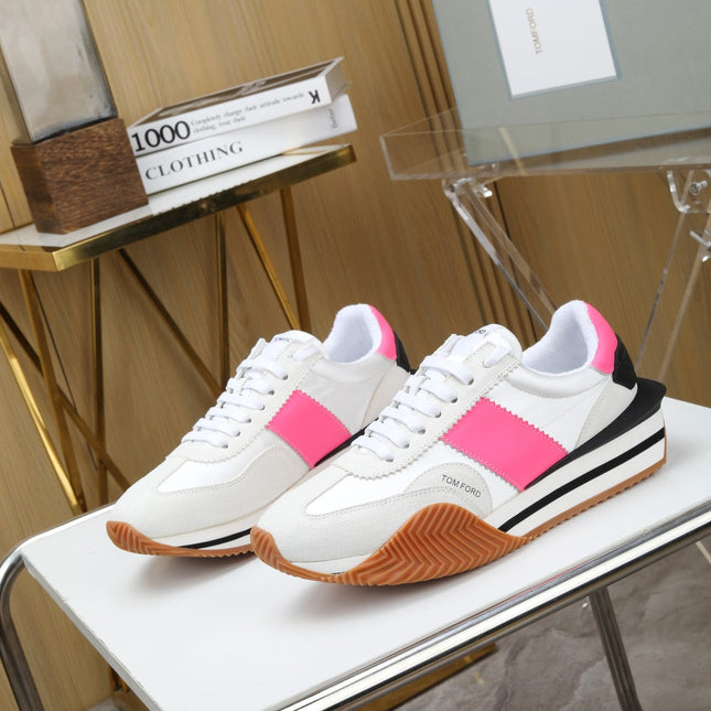 TOM FORD SNEAKERS IN WHITE AND PINK SUEDE 432124