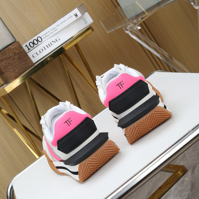 TOM FORD SNEAKERS IN WHITE AND PINK SUEDE 432124