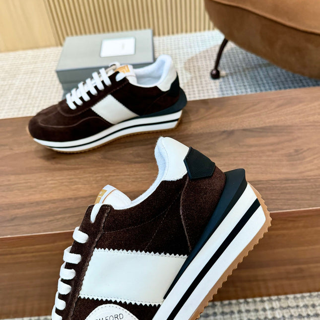 TOM FORD SNEAKERS IN CHOCOLATE BROWN SUEDE 432166