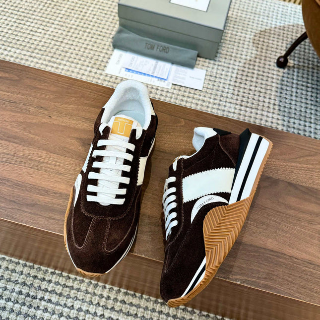 TOM FORD SNEAKERS IN CHOCOLATE BROWN SUEDE 432166