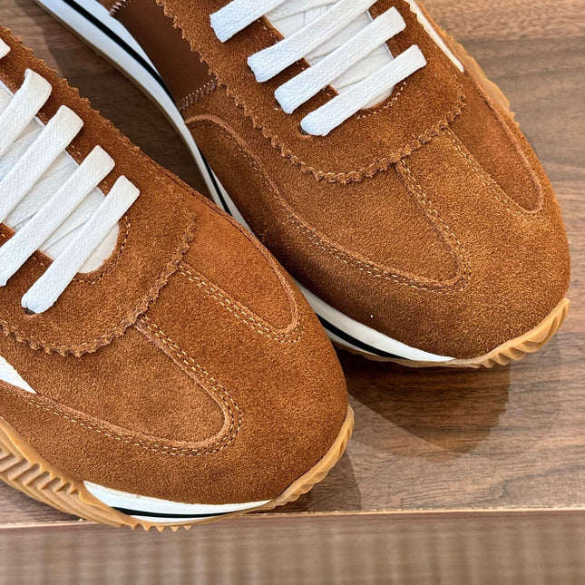TOM FORD SNEAKERS IN TAN BROWN SUEDE 432168