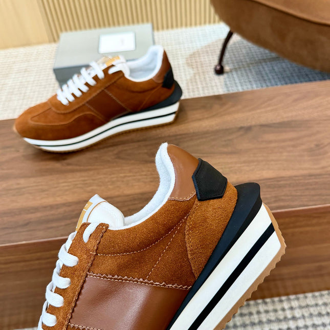 TOM FORD SNEAKERS IN TAN BROWN SUEDE 432168