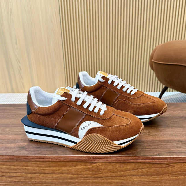TOM FORD SNEAKERS IN TAN BROWN SUEDE 432168