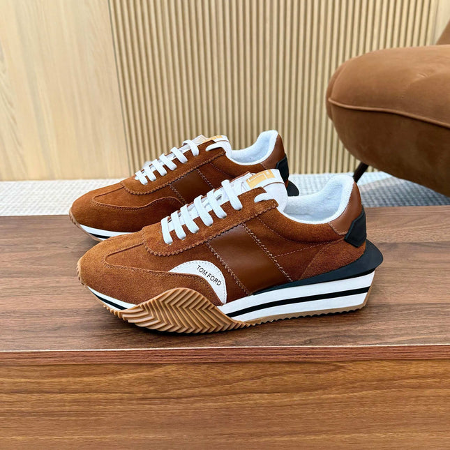 TOM FORD SNEAKERS IN TAN BROWN SUEDE 432168