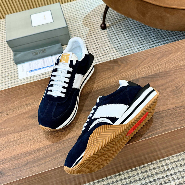 TOM FORD SNEAKERS IN NAVY BLUE SUEDE 432169