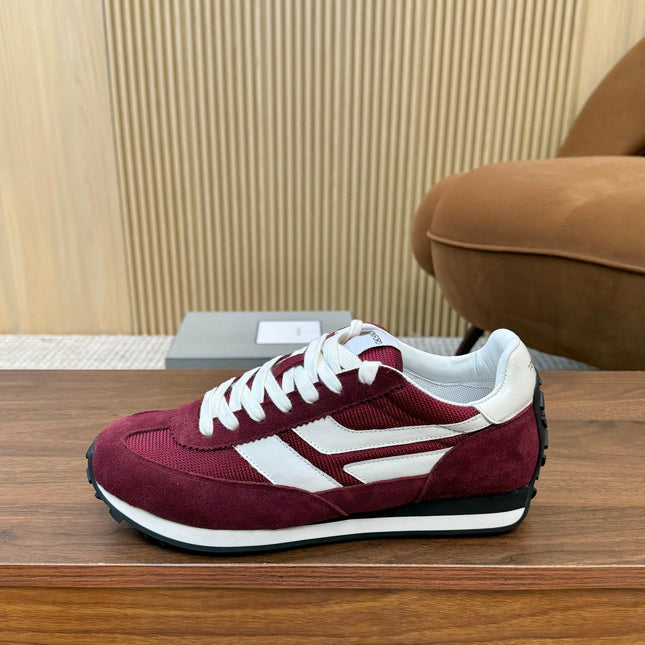 TOM FORD SNEAKERS  IN CHERRY RED MESH AND SUEDE 434240
