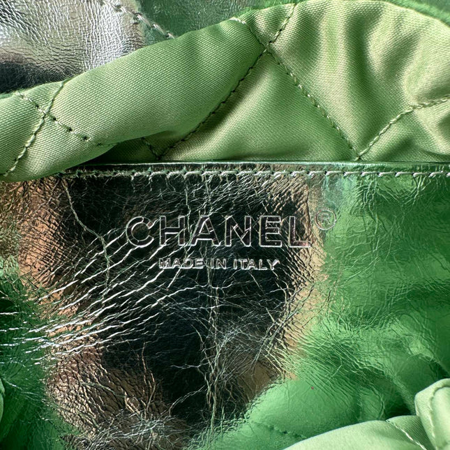 CC MINI 20 BAG IN SEA GREEN METALLIC LAMBSKIN