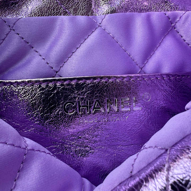 CC MINI 20 BAG IN VIOLET PURPLE METALLIC LAMBSKIN