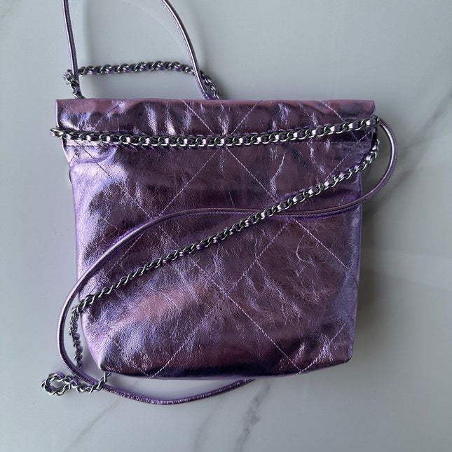 CC MINI 20 BAG IN VIOLET PURPLE METALLIC LAMBSKIN