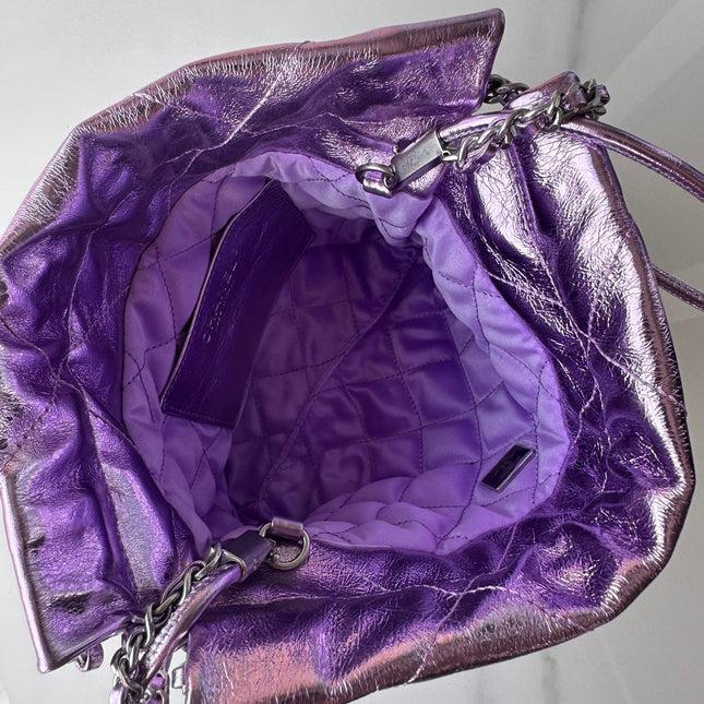 CC MINI 20 BAG IN VIOLET PURPLE METALLIC LAMBSKIN