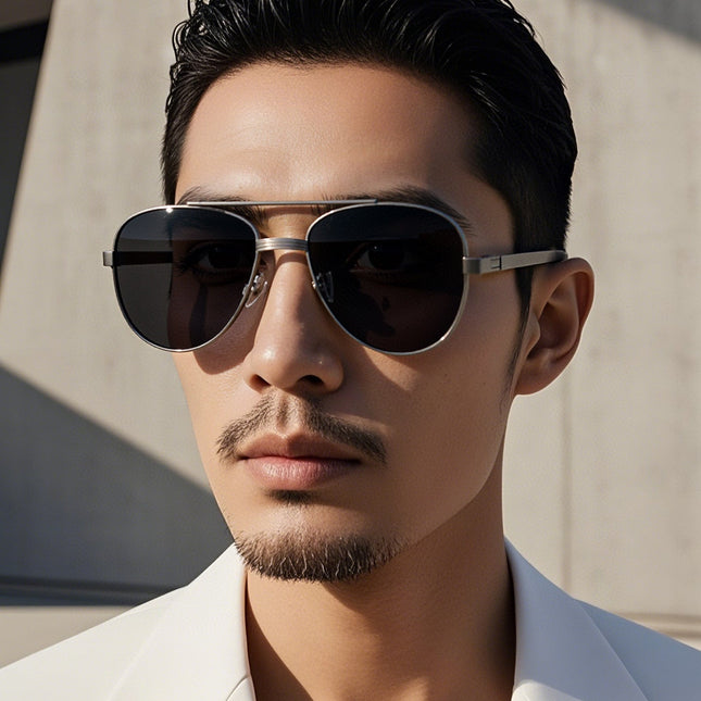 SIGNATURE C DE AVIATOR FRAME SUNGLASSES CK0614 IN METAL
