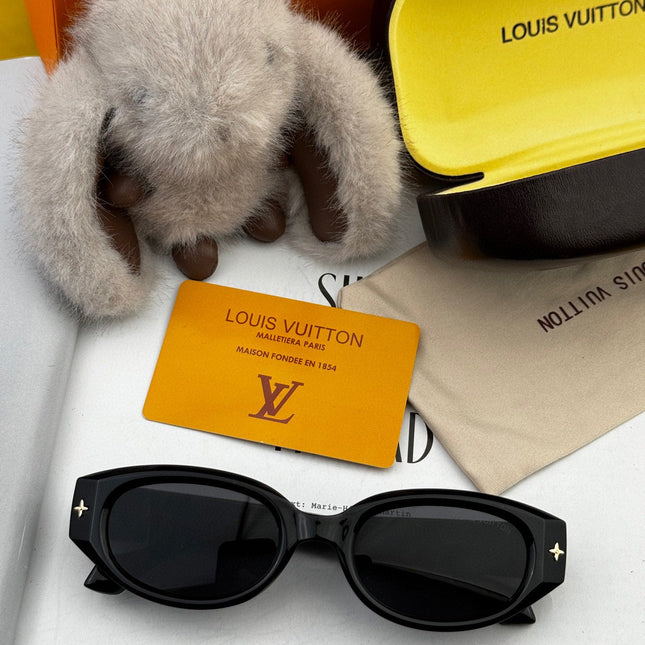 CAT EYE SUNGLASSES L1335 IN BLACK ACETATE