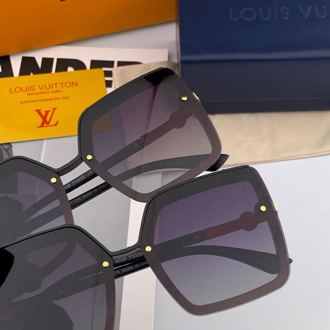 SQUARE SUNGLASSES L081 IN BLACK RED ACETATE