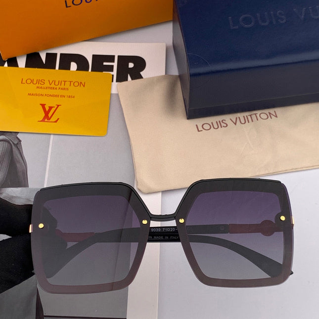 SQUARE SUNGLASSES L081 IN BLACK RED ACETATE