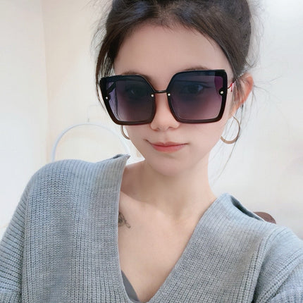 SQUARE SUNGLASSES L081 IN BLACK RED ACETATE