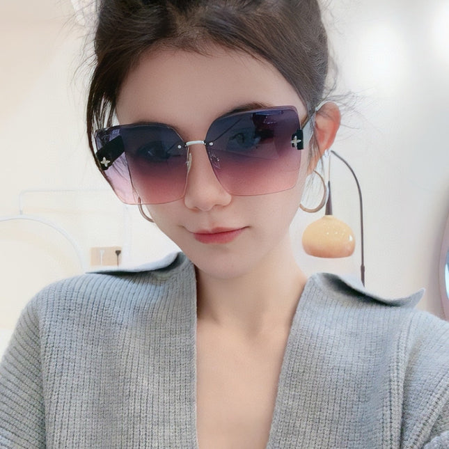 SQUARE SUNGLASSES L1294 IN GREEN ACETATE PURPLE LENSES