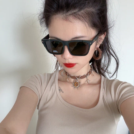 SQUARE SUNGLASS L8510 IN BLACK ACETATE FRAME