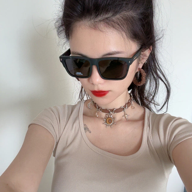 SQUARE SUNGLASS L8510 IN BLACK ACETATE FRAME