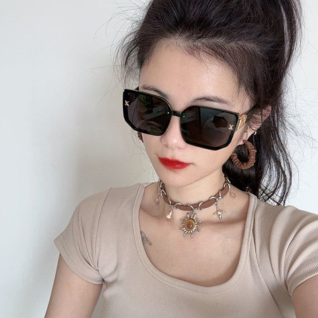 SQUARE SUNGLASS L8130 IN METAL AND ACETATE FRAME
