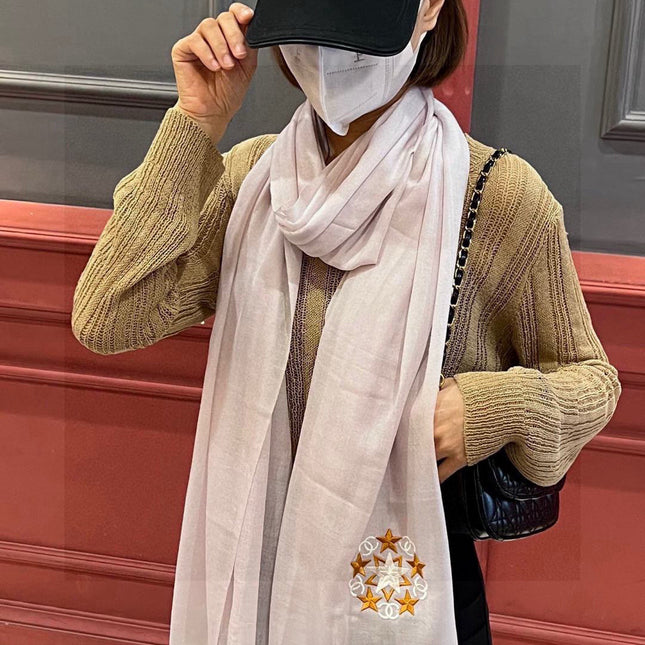CHANEL 25S SCARF 200 IN CASHMERE WOOL 701966