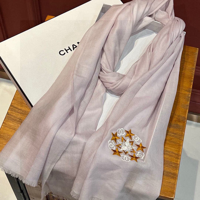 CHANEL 25S SCARF 200 IN CASHMERE WOOL 701966