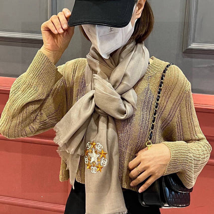 CHANEL 25S SCARF 200 IN CASHMERE WOOL 701967
