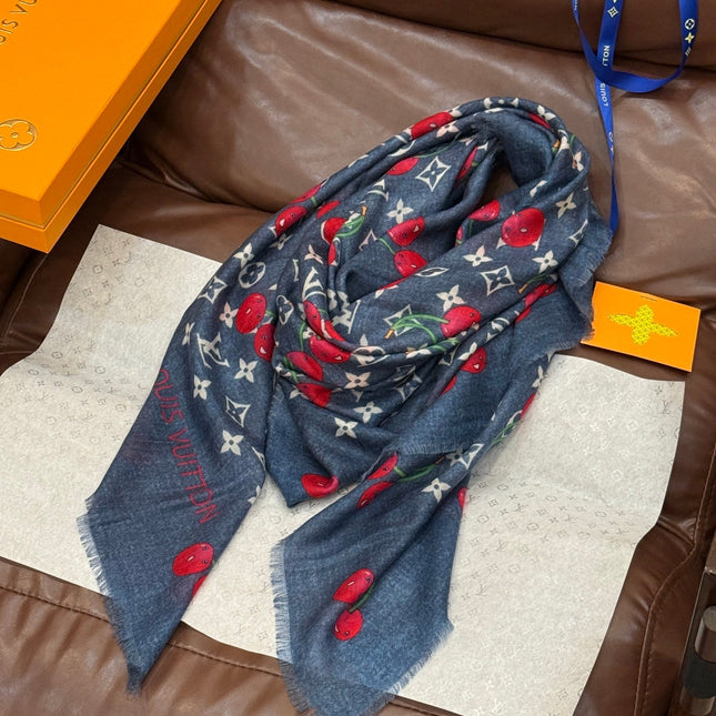 LV SCARF 140 CM IN CASHMERE 721492
