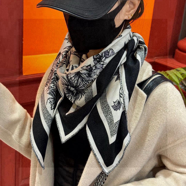DIOR SCARF 110 CM IN CASHMERE SILK FABRIC 733887
