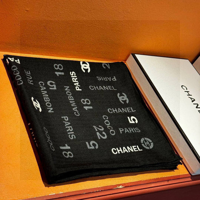 CHANEL 25S SCARF 140 IN CASHMERE SILK 733897