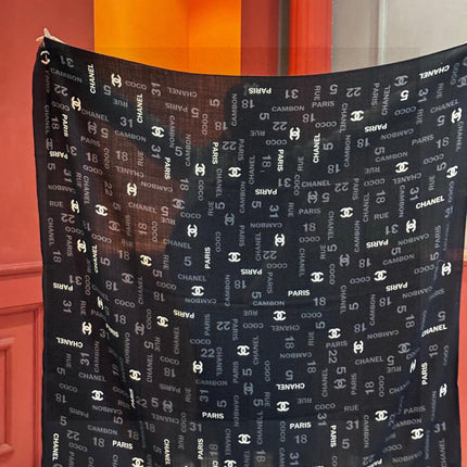 CHANEL 25S SCARF 140 IN CASHMERE SILK 733897