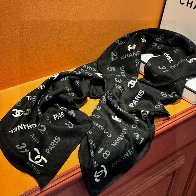 CHANEL 25S SCARF 140 IN CASHMERE SILK 733897
