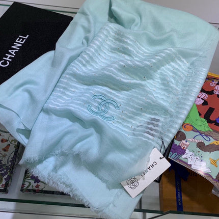 CHANEL 25S SCARF 200 IN CASHMERE VELVET 735755