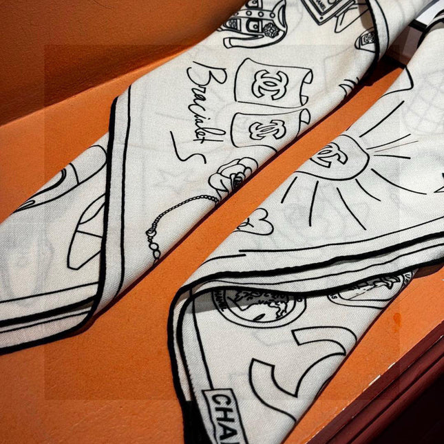 CHANEL 25S SCARF 140 IN SILK 735810