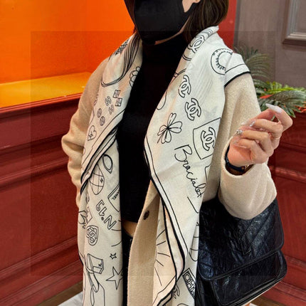 CHANEL 25S SCARF 140 IN SILK 735810