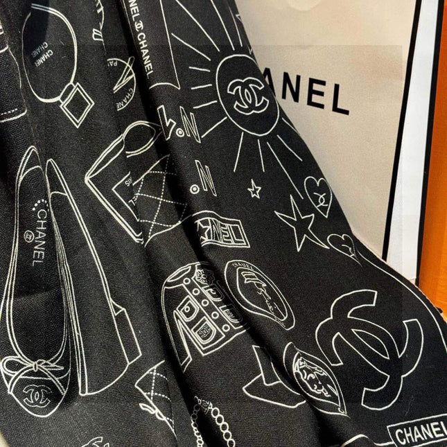 CHANEL 25S SCARF 140 IN SILK 735811