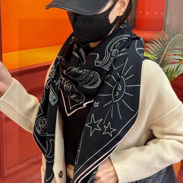 CHANEL 25S SCARF 140 IN SILK 735811