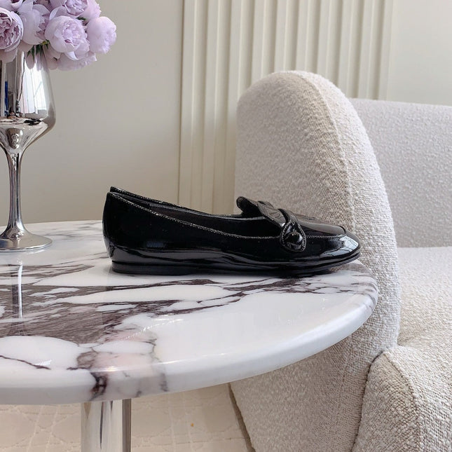 Black Loafer Shoes Sheepskin