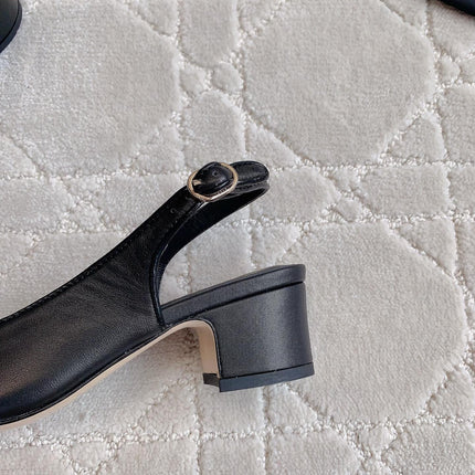 SLINGBACKS 45 IN BLACK SHEEPSKIN