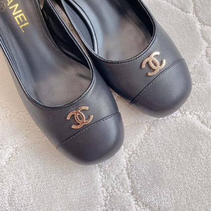 SLINGBACKS 45 IN BLACK SHEEPSKIN