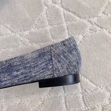 BALLET FLATS IN PIGEON BLUE DENIM