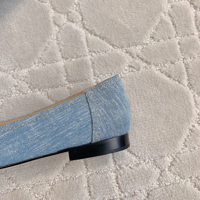 BALLET FLATS IN LIGHT BLUE DENIM