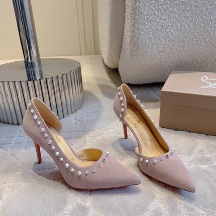 IRIZA PUMPS 85MM IN LIGHT PURPLE SUEDE SILVER SPIKES